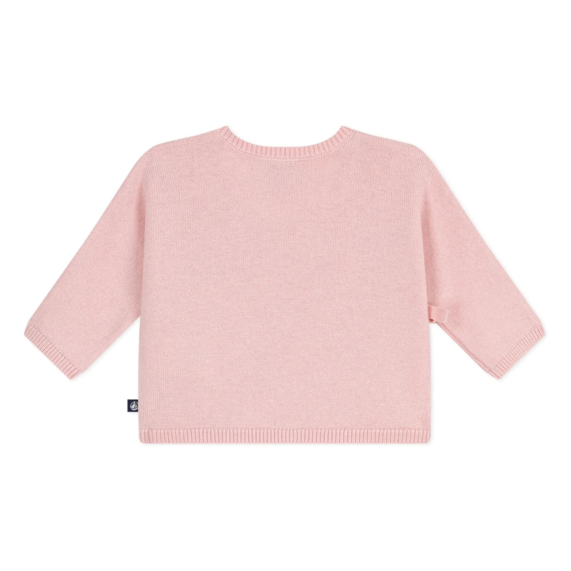 Petit Bateau - Pointelle Laine sarmalı hırka | Pembe