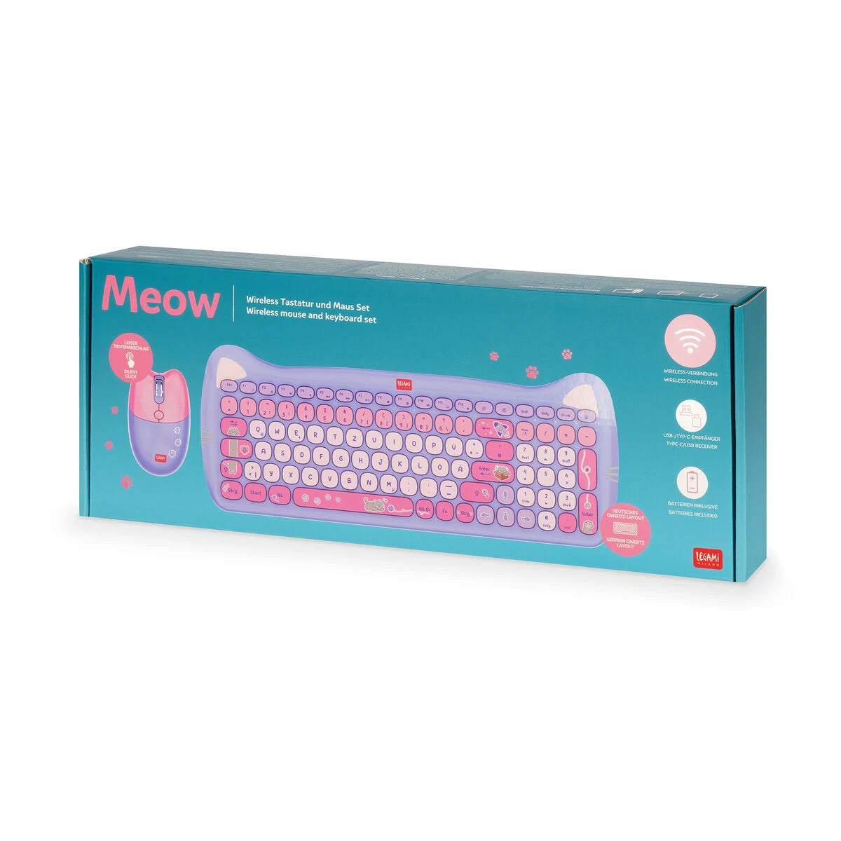 Legami - Kablosuz Fare ve Keyboard Seti - Meow