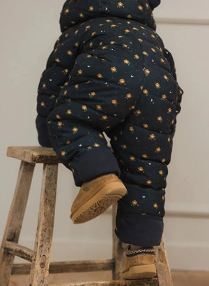 Töastie - Wasserfester, blumenbedruckter Cloud-Jacke | Dunkelblau