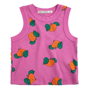 Bobo Choses - Geripptes Tanktop Oranges aus Bio-Baumwolle | Lila