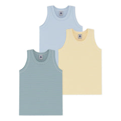 Petit Bateau - Lot 3 Milleraies Çizgili Atletler | Mavi