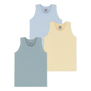 Petit Bateau - Lot 3 Milleraies Çizgili Atletler | Mavi