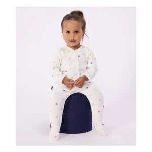 Petit Bateau - Dors Bien Cœurs Kadife Pijamalar | Beyaz