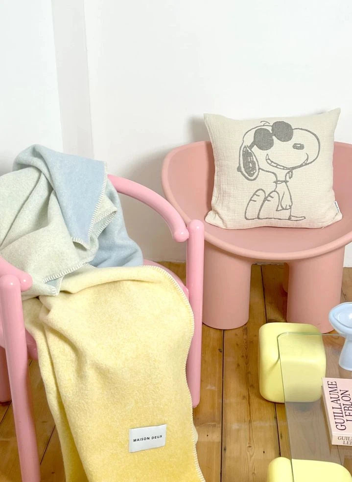 Maison Deux - Güneş Gözlükleri Pamuk Kırlent Kılıfı - Maison Deux x Peanuts | Beyaz