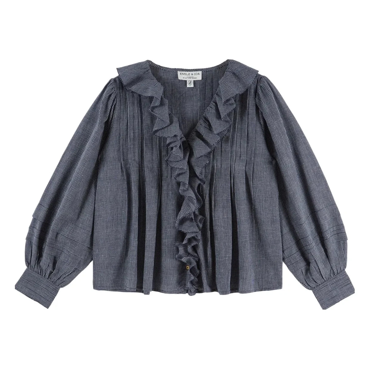 Emile et Ida - Khadi Enise Bluse | Grau