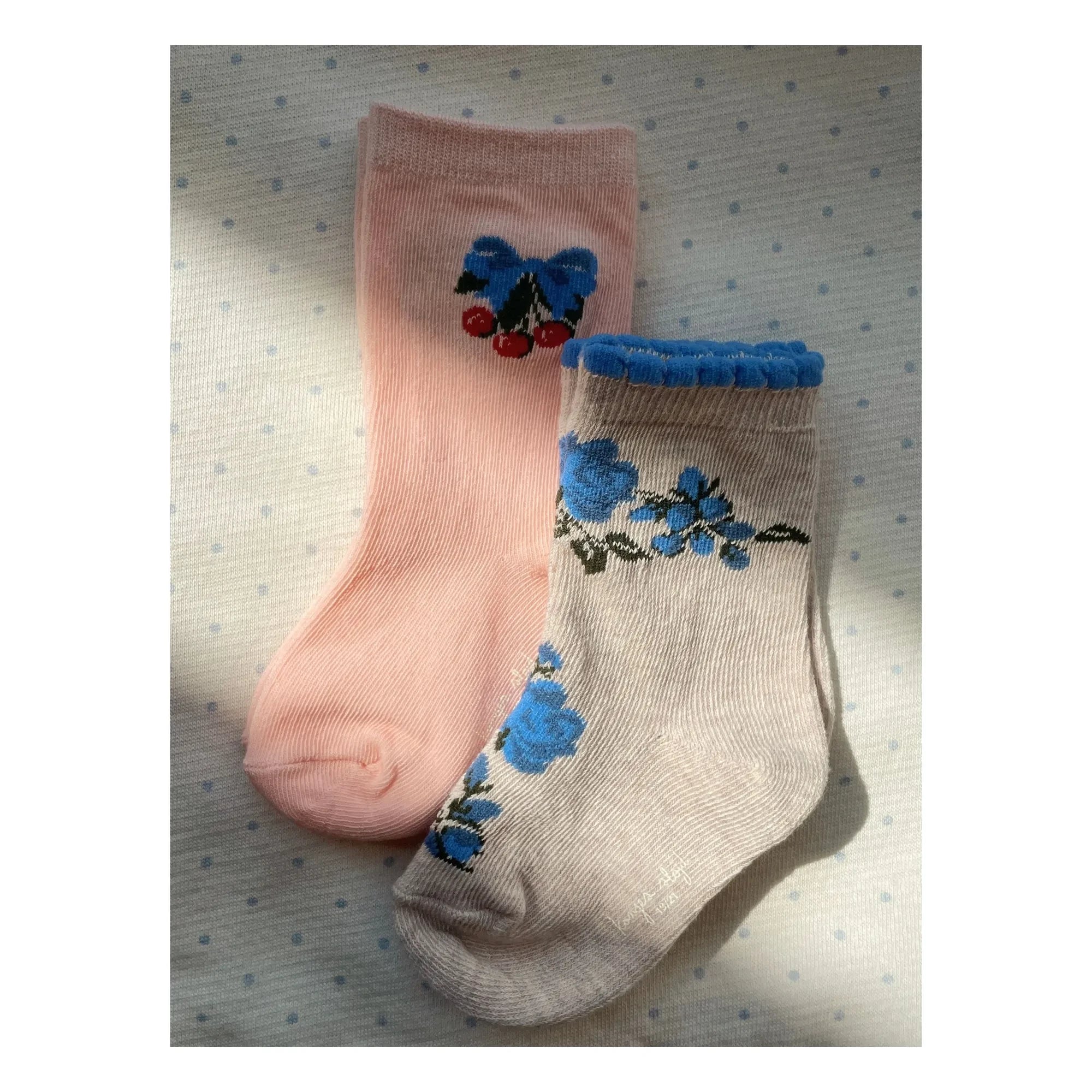 Konges Sløjd - 2er-Pack Socken mit Blumenmuster | Rosa