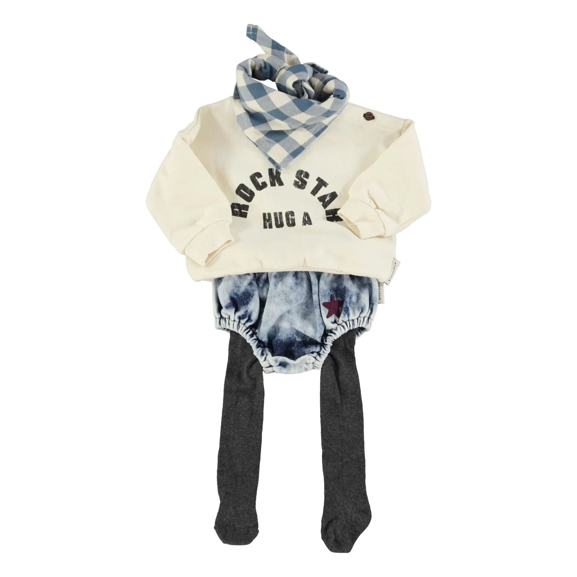 Piupiuchick - Rock Star organik pamuklu sweatshirt | Ecru