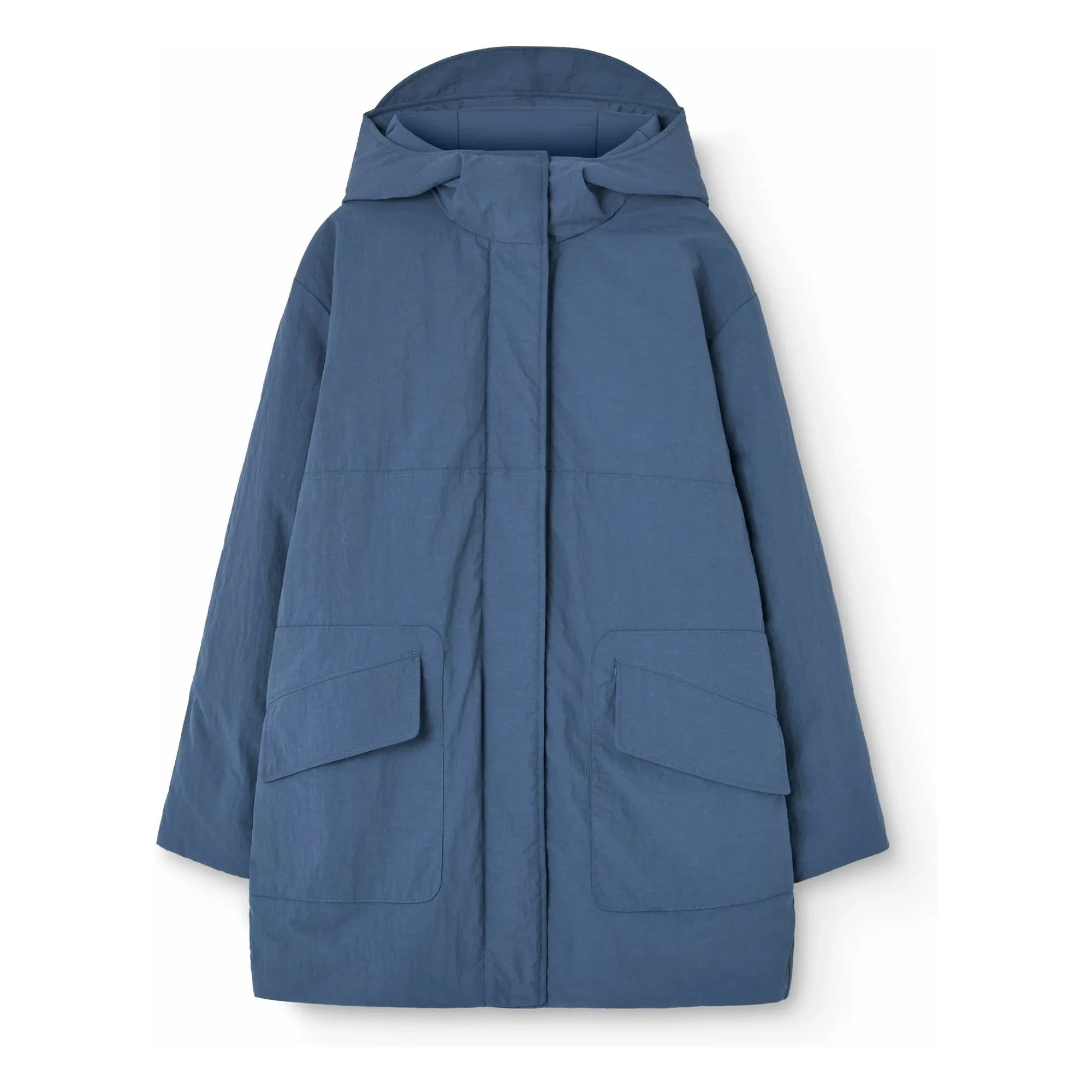 The Animals Observatory - Aslan Lange Jacke Recycelte Faser | Grau-blau