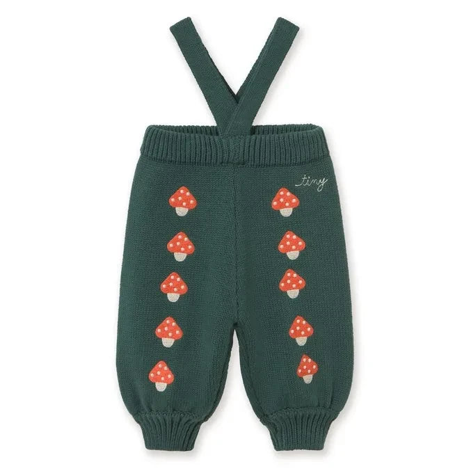 Tinycottons - Mantar Desenli Triko Pantolon | Yeşil
