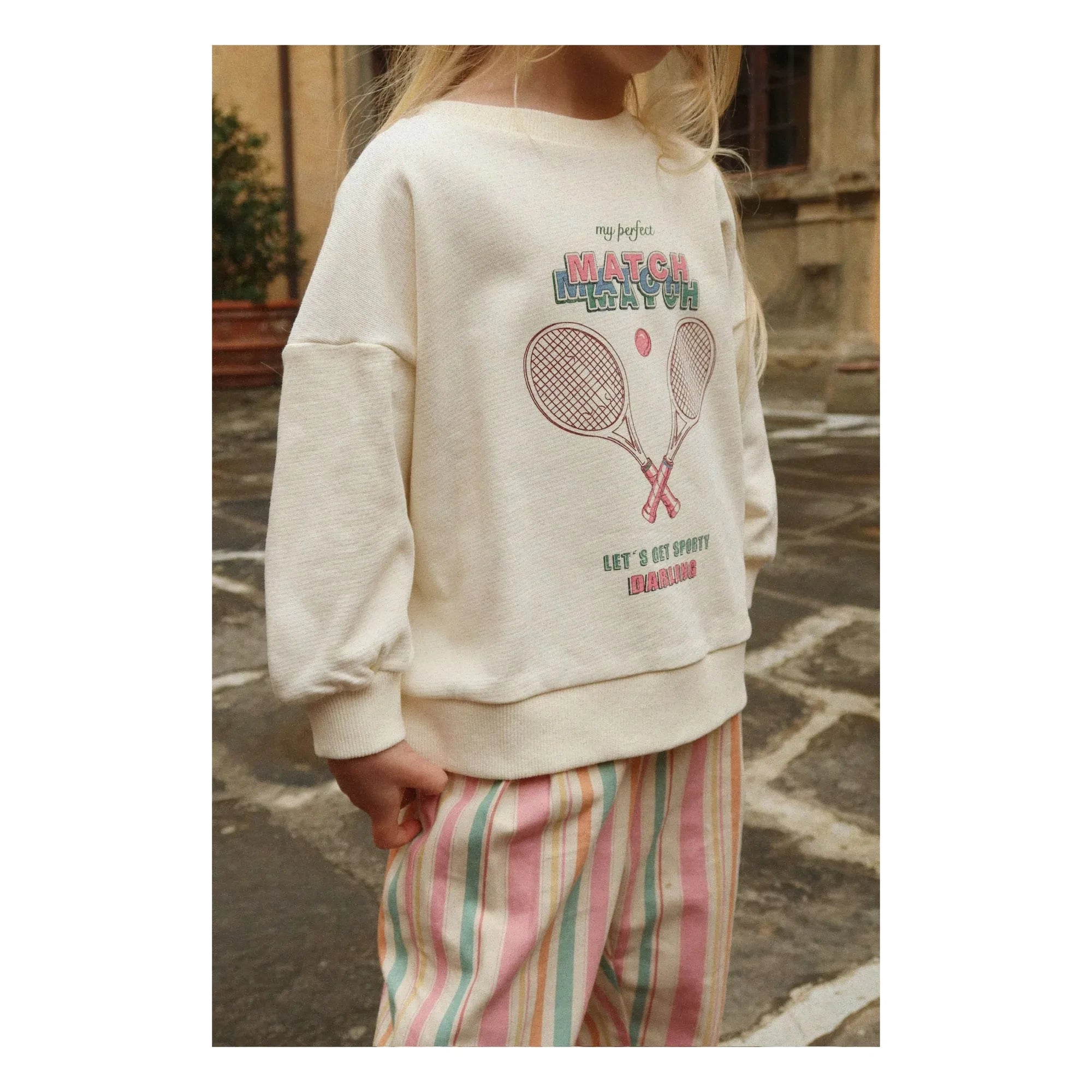 Konges Sløjd - Loupy Match Bio-Baumwoll-Sweatshirt | Creme
