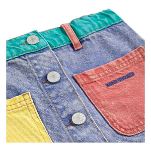 Bobo Choses - Color Block Organic Cotton Skirt | Blue