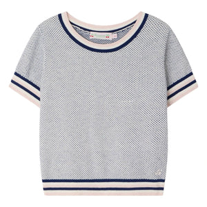Bonpoint - İnce örme T-shirt Limette Organik pamuk | Mavi