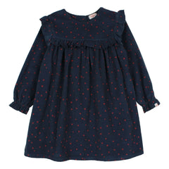 Búho - Vestido mini Corazones con volantes | Azul marino