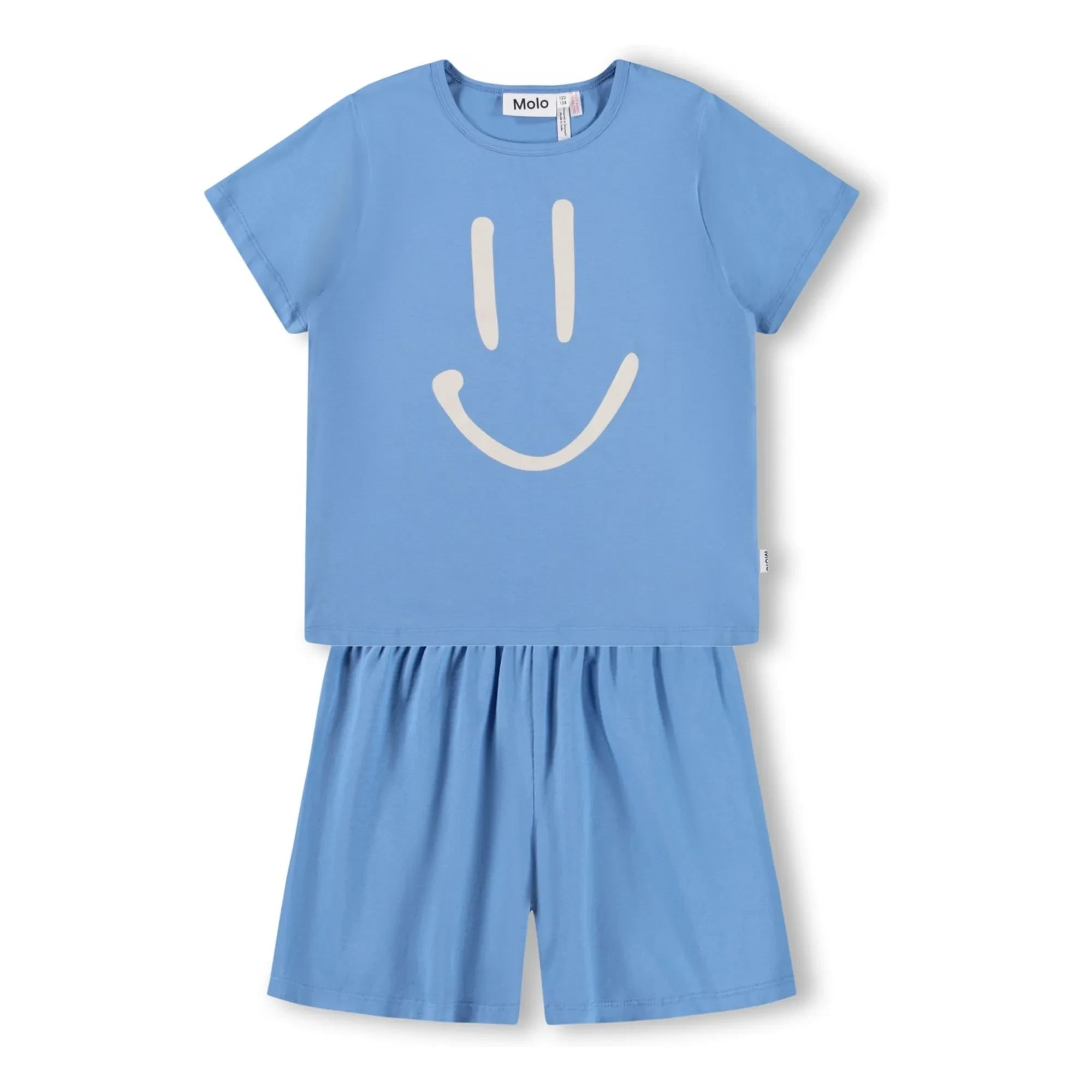 Molo - Luvis Smile Organik Pamuklu Şortlu Pijama | Mavi