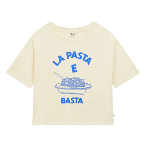 a.p - Pasta e Basta organik pamuklu T-shirt | Mavi