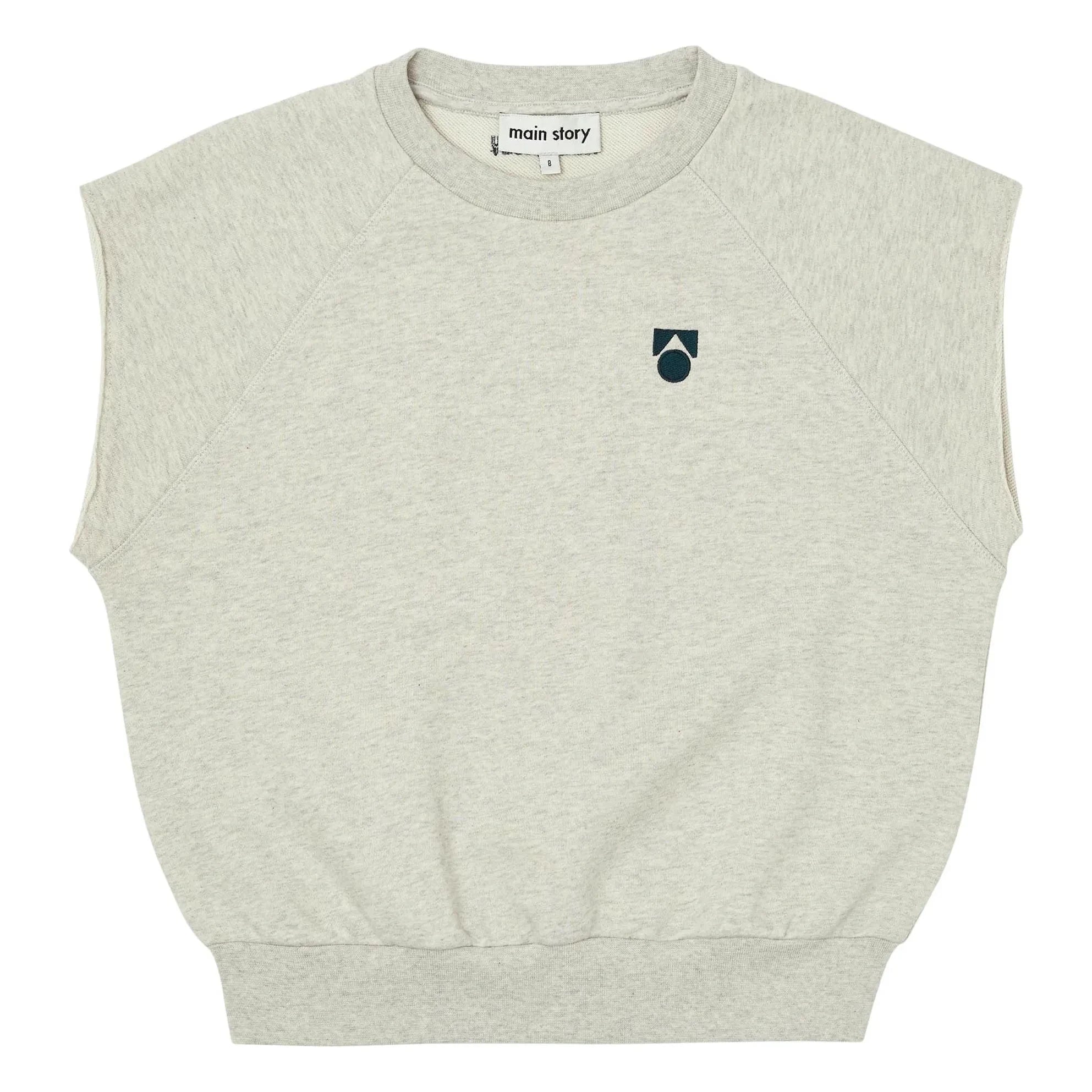 Main Story - Organik pamuklu kolsuz sweatshirt | Kırık beyaz melanj