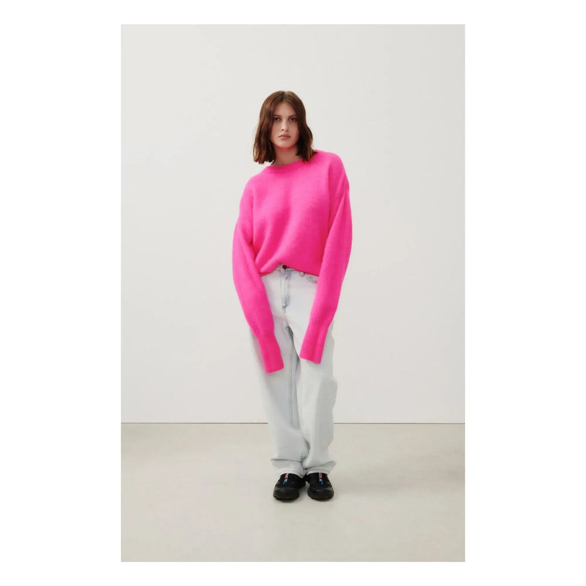 American Vintage - Vitow Jersey de cuello barco de alpaca y lana | Rosa flúor