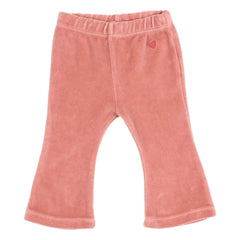 Búho - Kadife Kalp Detaylı Flare Legging, Organik Pamuk Bebek | Pembe