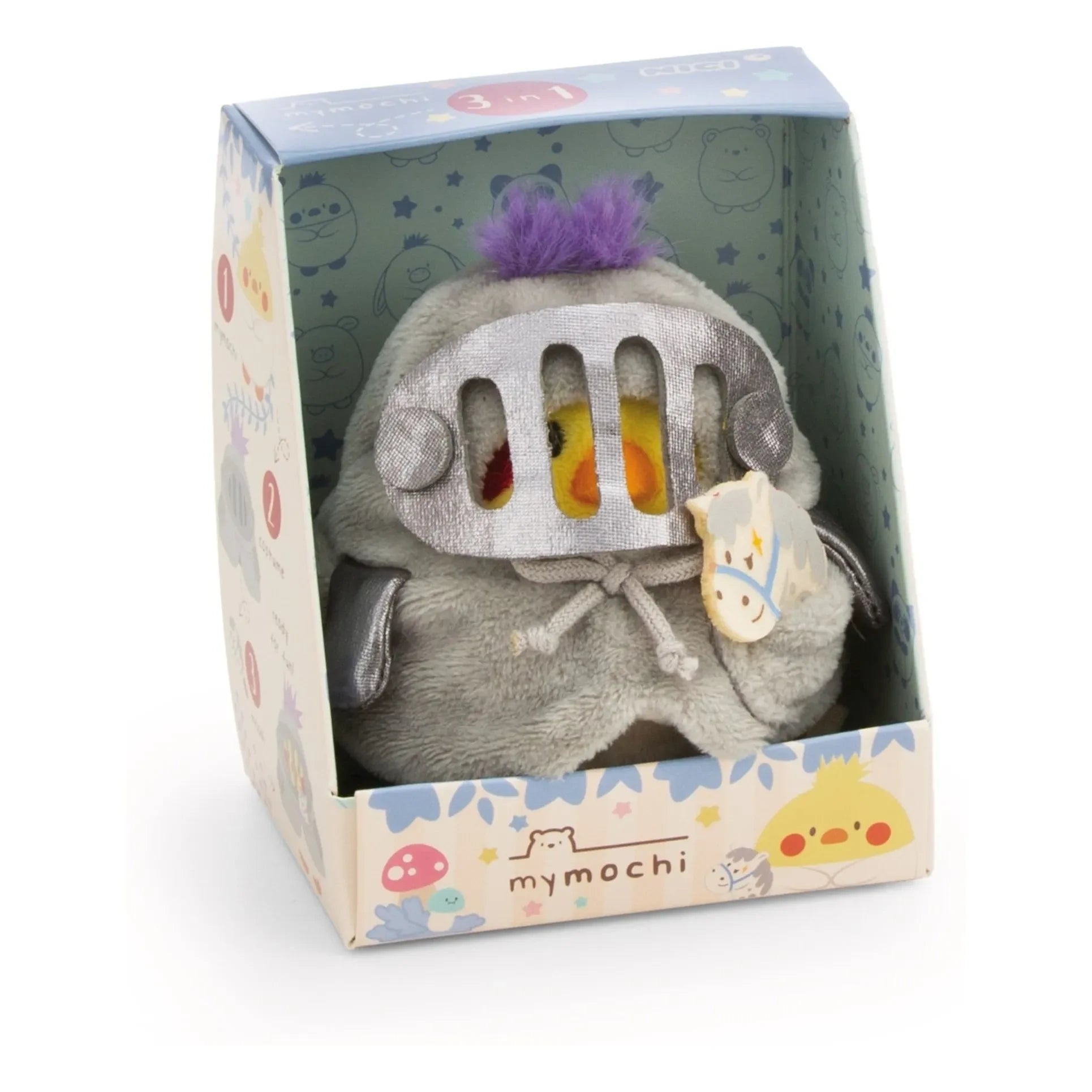 Nici - Knight Kostümlü Chipsy muhabbet kuşu peluşu | Gri