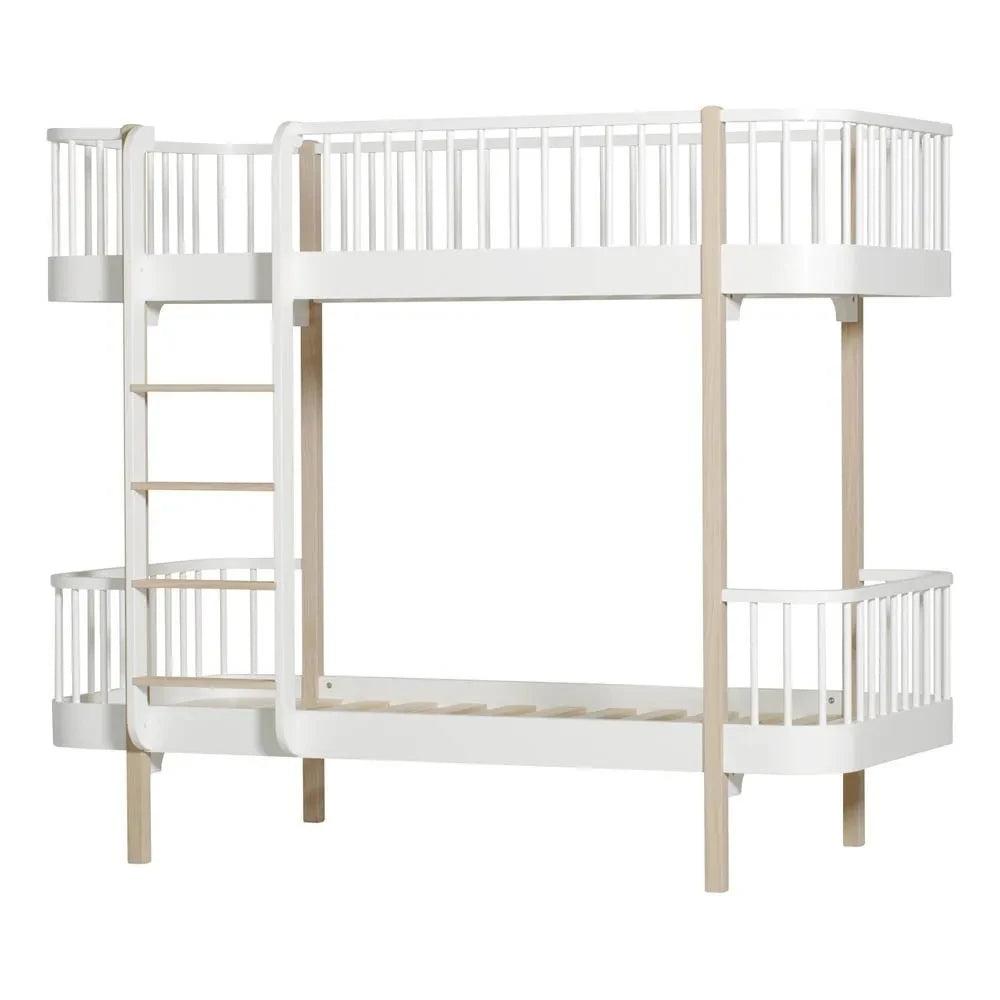 Oliver Furniture - Ön Merdivenli Meşe Renkli Ahşap Ranza 90x200cm