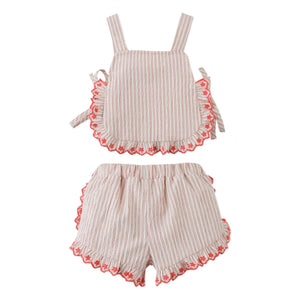 Gingersnaps - Juria Frilled Top and Shorts Set | Red