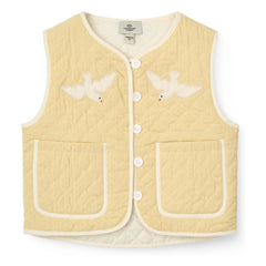 Copenhagen Colors - Kolsuz Kapitone Organik Pamuklu Ceket | Soluk Sarı