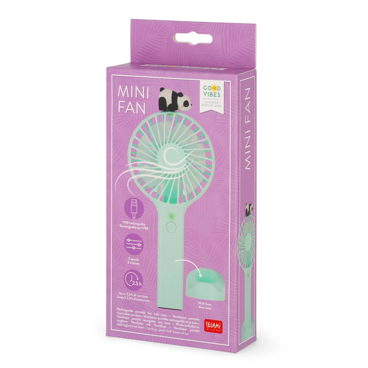 Legami - Ventilatore portatile ricaricabile e Base - Mini ventilatore