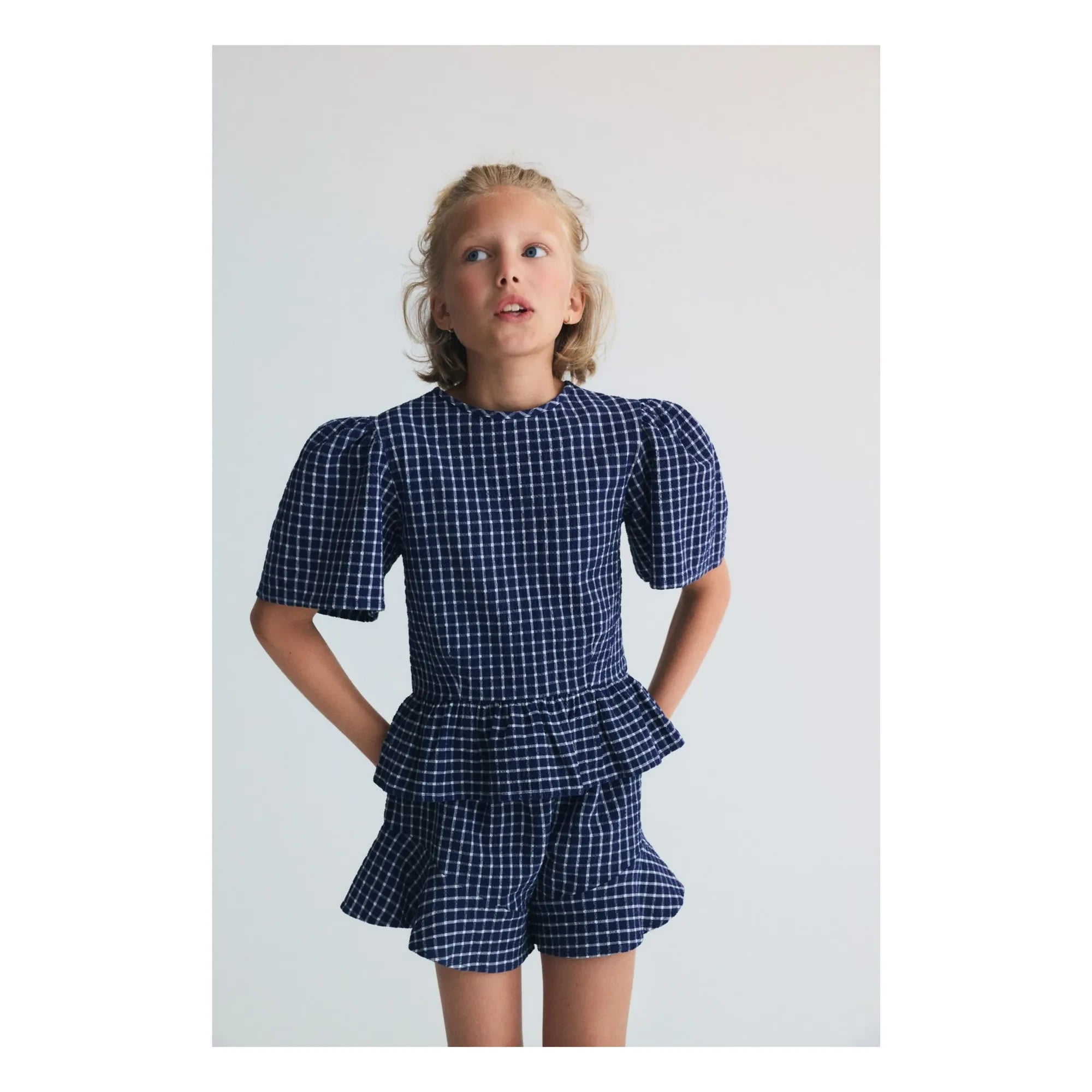 the new society - Short Jasmine Carreaux | Dark Blue