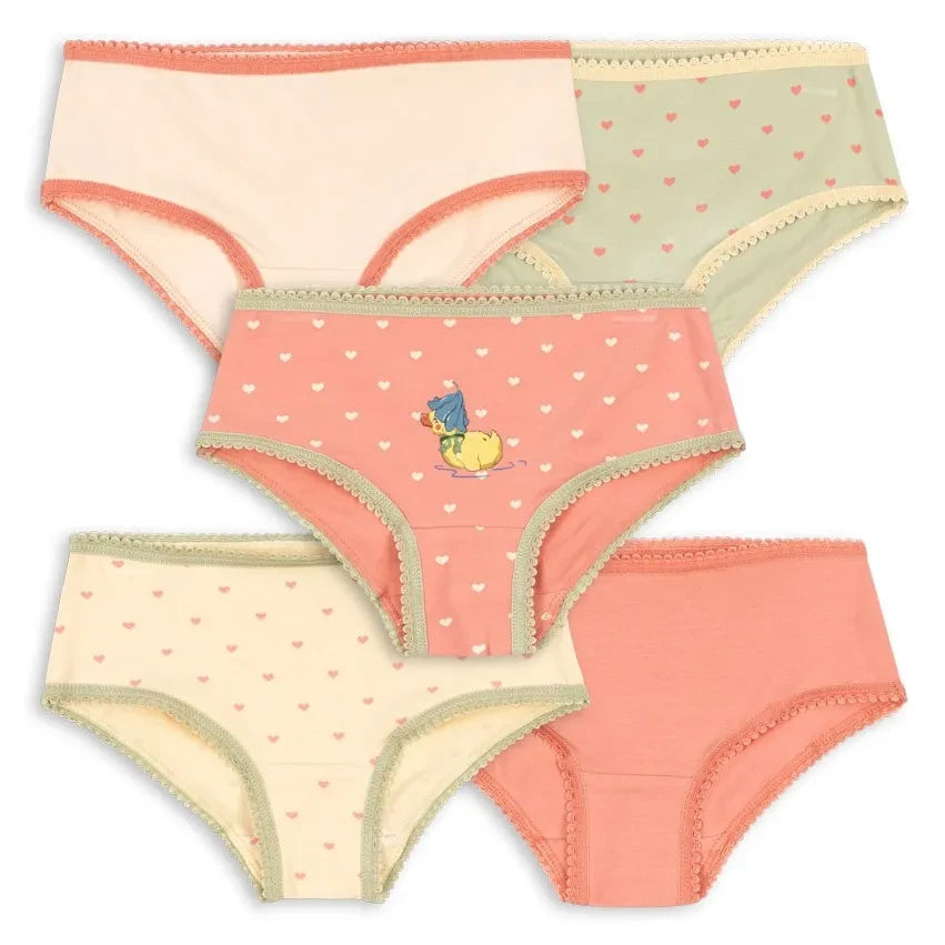Konges Sløjd - Bragas de algodón orgánico con diseño de pato, 5 unidades | Rosa