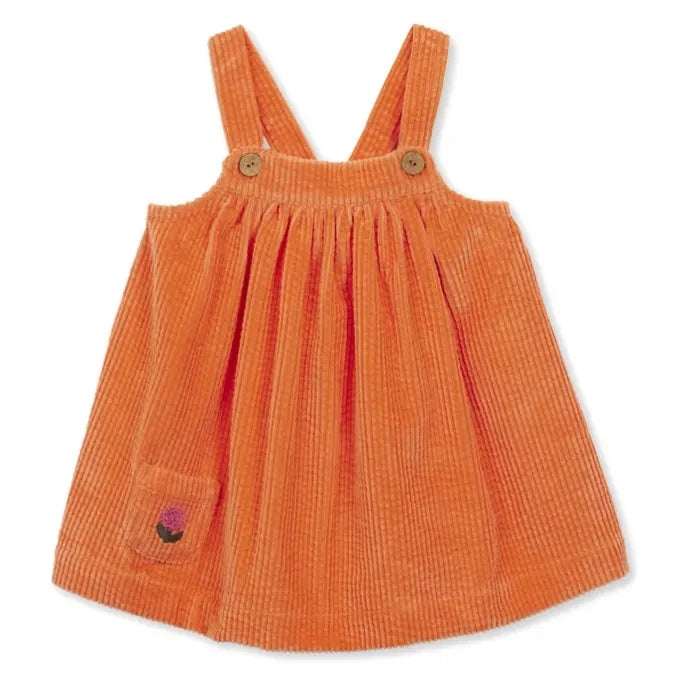 Arsène et Les Pipelettes - Vestido de pana de algodón orgánico acanalado | Naranja