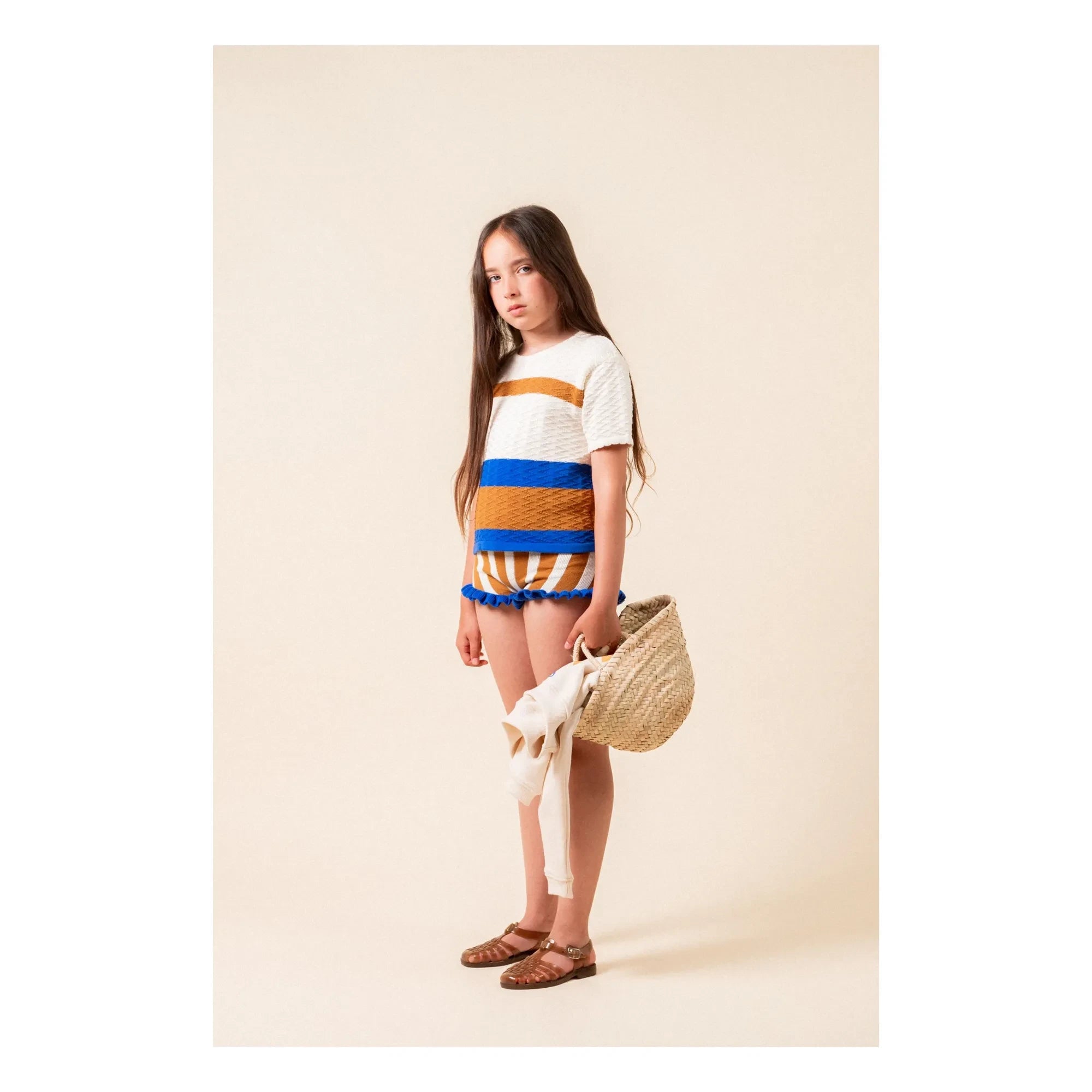 birinit - Camiseta Fina de Malla con Bloques de Color | Caramelo