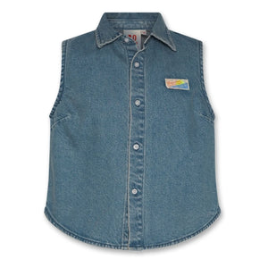AO76 - Jacky Ärmelloses Denim Hemd | Blau