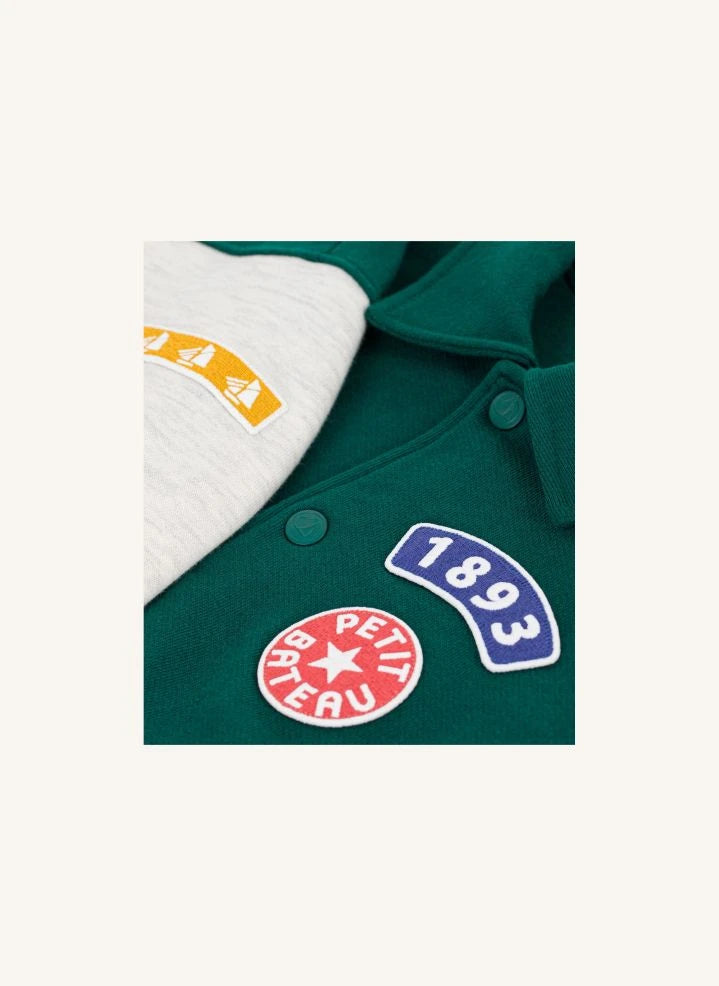 Petit Bateau - Teddy Renk Bloklu Ceket | Yeşil
