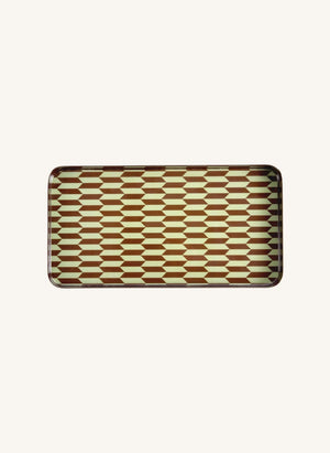 Present Time - Salerno Patterned Metal Tray | Chocolate