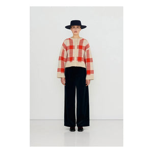 The Tiny Big Sister - Wool Plaid Cardigan | Vanilya