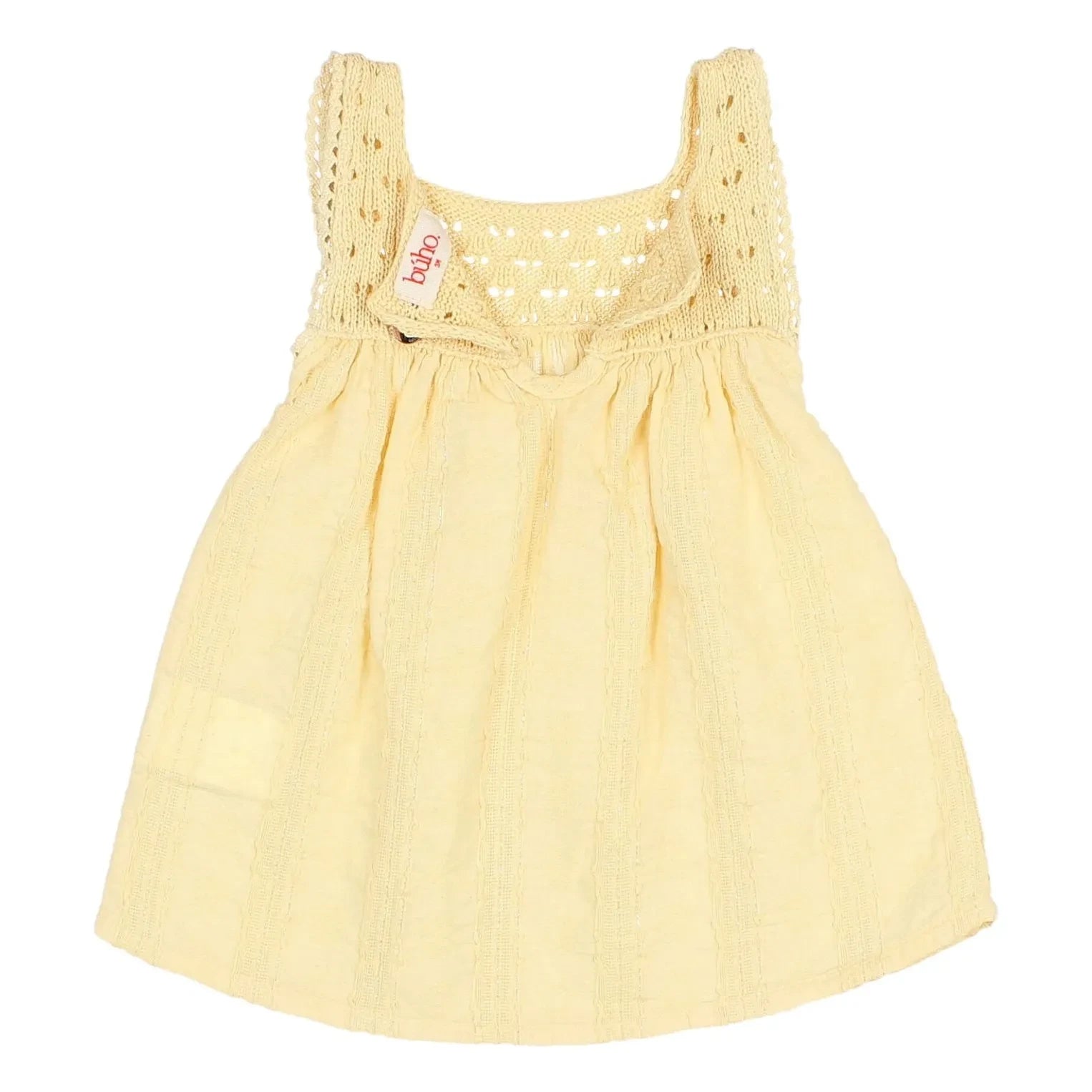 Búho - Boho Lurex Bio-Baumwollkleid | Gelb