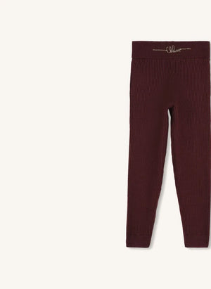 Chloé - Strickhose aus Bio-Baumwolle | Plum