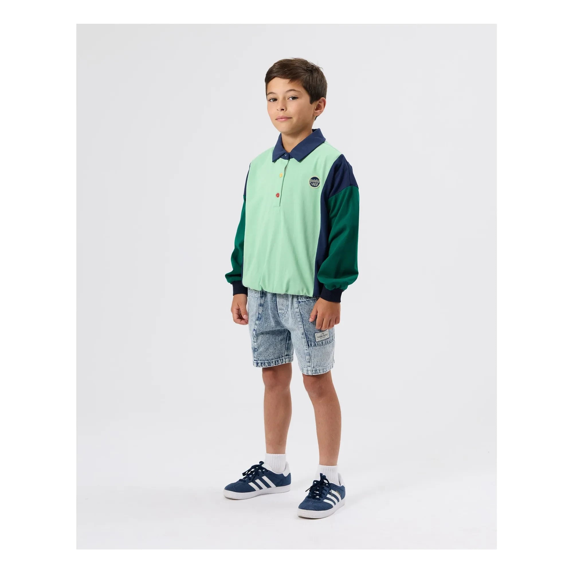 Goldie + Ace - Rugby Polo Yaka Sweatshirt | Yeşil