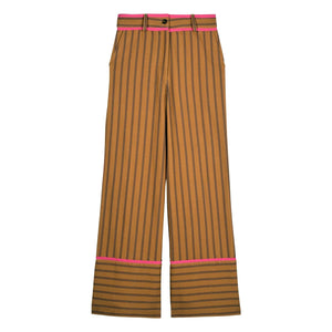 Maria de la Orden - Romeo Cotton Striped Pants | Mustard