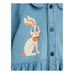Mini Rodini - Bio-Baumwoll-Denim-Hasenkleid | Blau