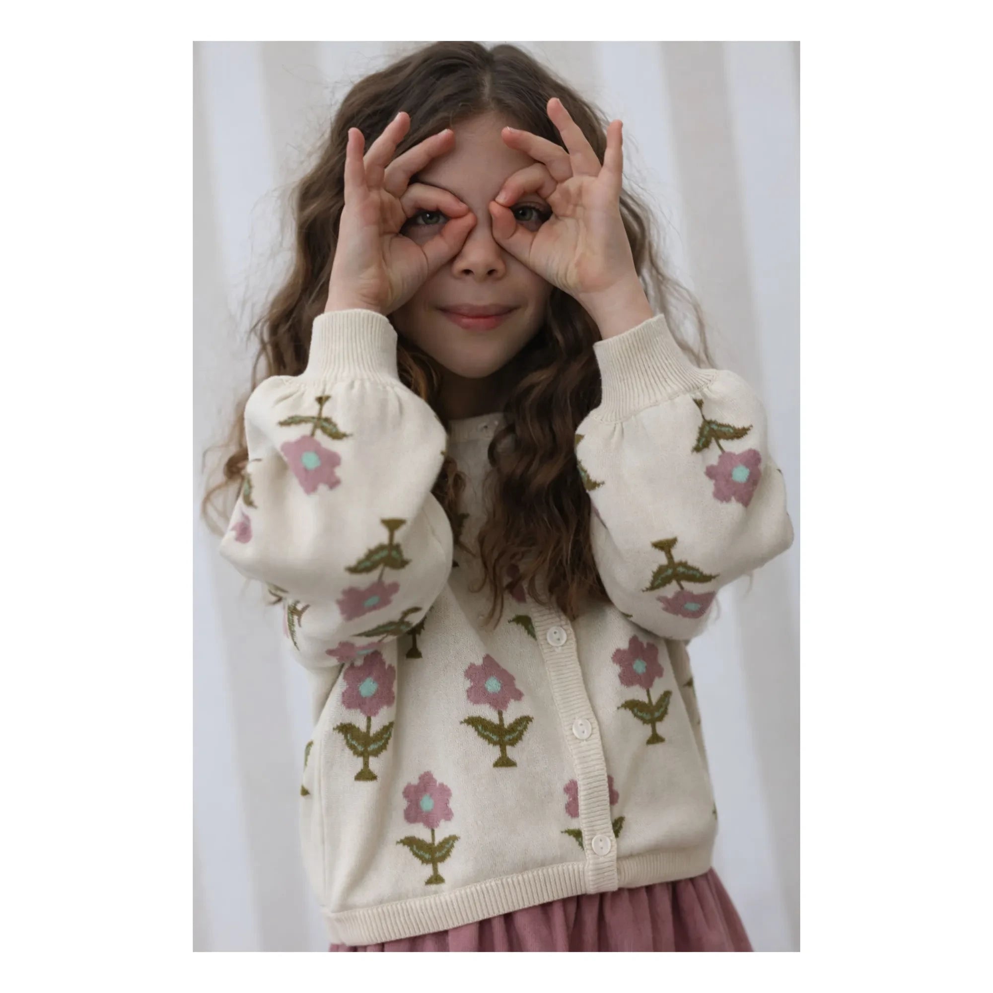 Lililotte - Cardigan Carla Fleurs Organik Pamuk | Ekru