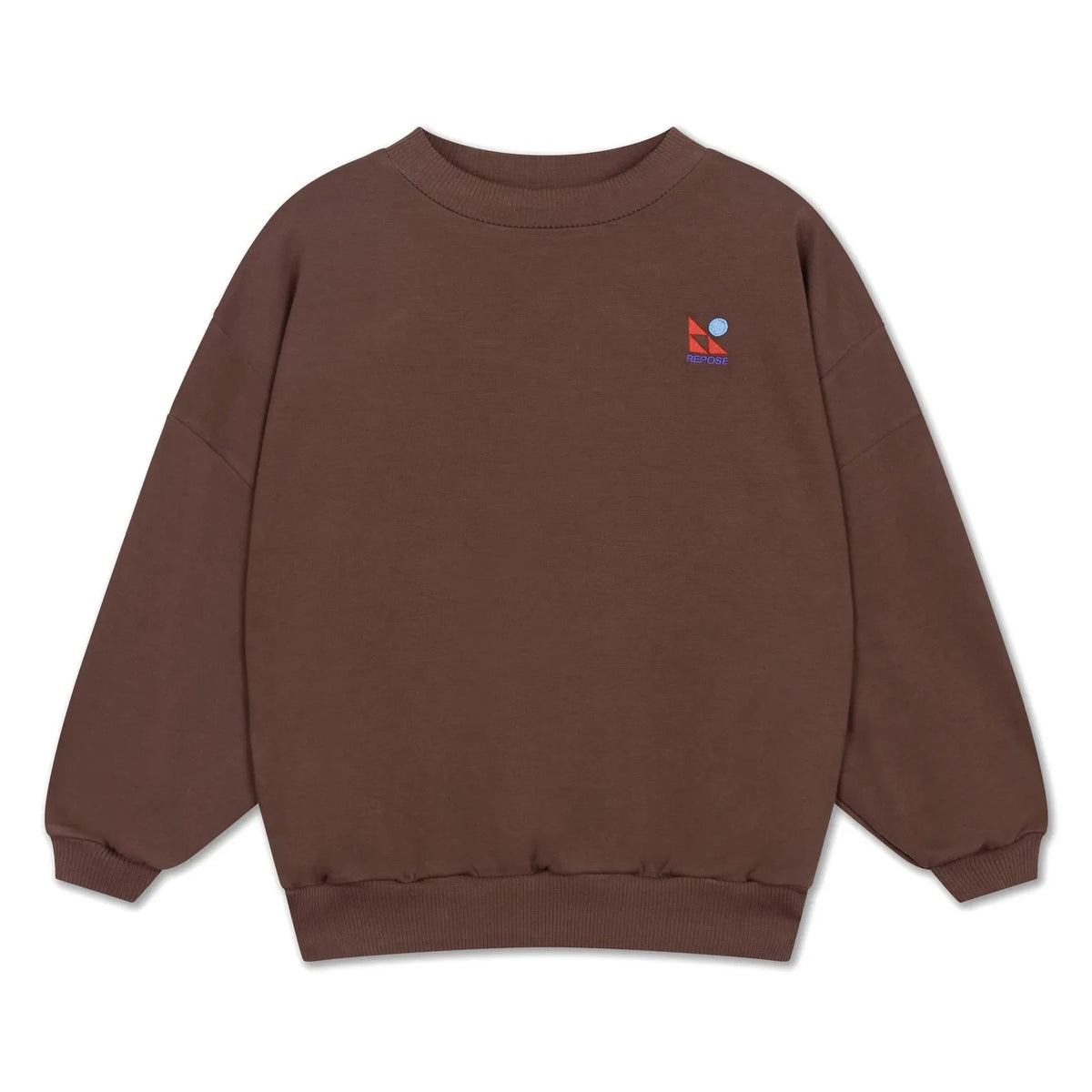 Repose AMS - Organik Pamuk Logolu Sweatshirt | Kahverengi