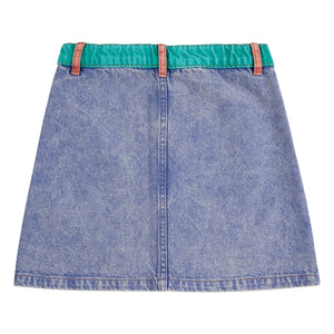 Bobo Choses - Color Block Organic Cotton Skirt | Blue