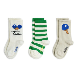 Mini Rodini - 3'lü Organik Pamuklu Ping Pong Çorap Seti | Ekru