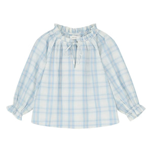 Skall Studio - Blaue Newmoon Baumwoll-Karobluse