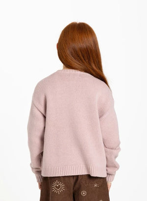 Hundred Pieces - Lacy Thunder Girl Merinos Yün Kazak | Açık Pembe