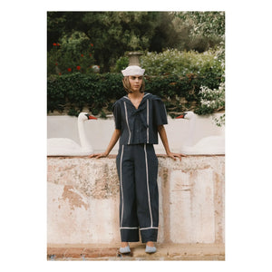 The Tiny Big Sister - Blusa de Algodón Sailor | Azul Marino