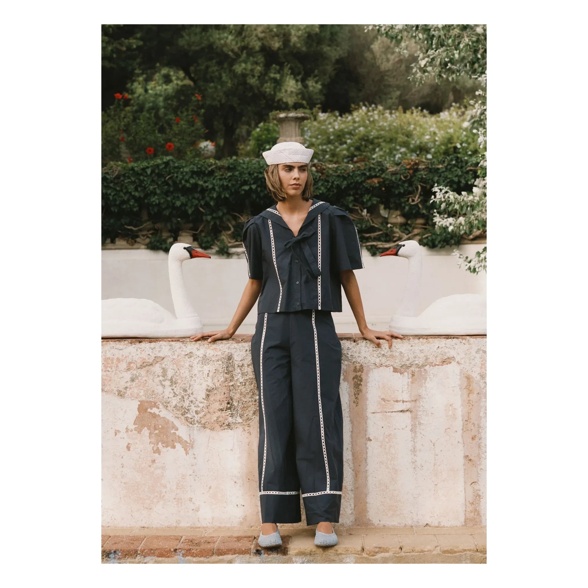 The Tiny Big Sister - Blusa de Algodón Sailor | Azul Marino