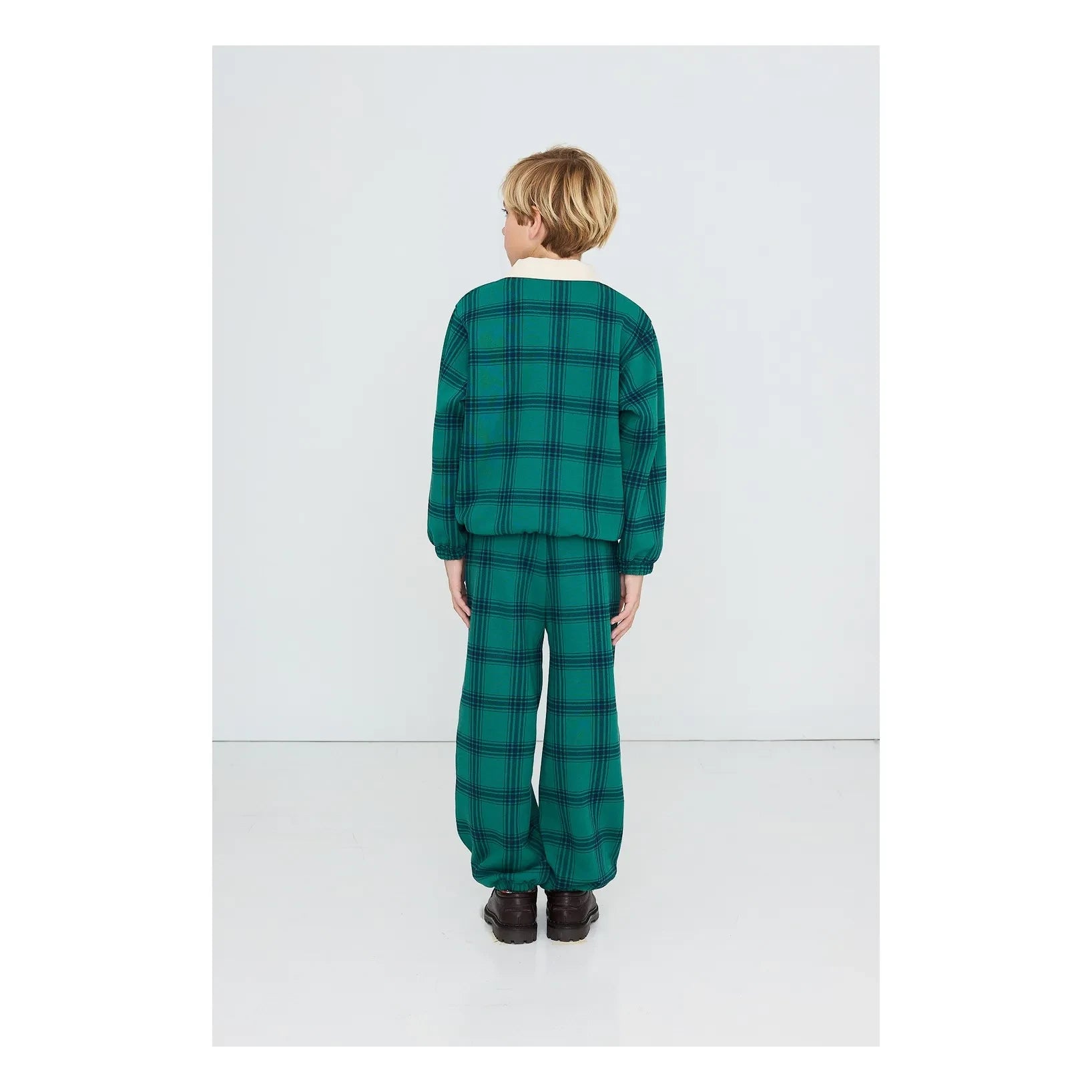 Tinycottons - Organik Pamuklu Ekose Polo Tişört | Yeşil