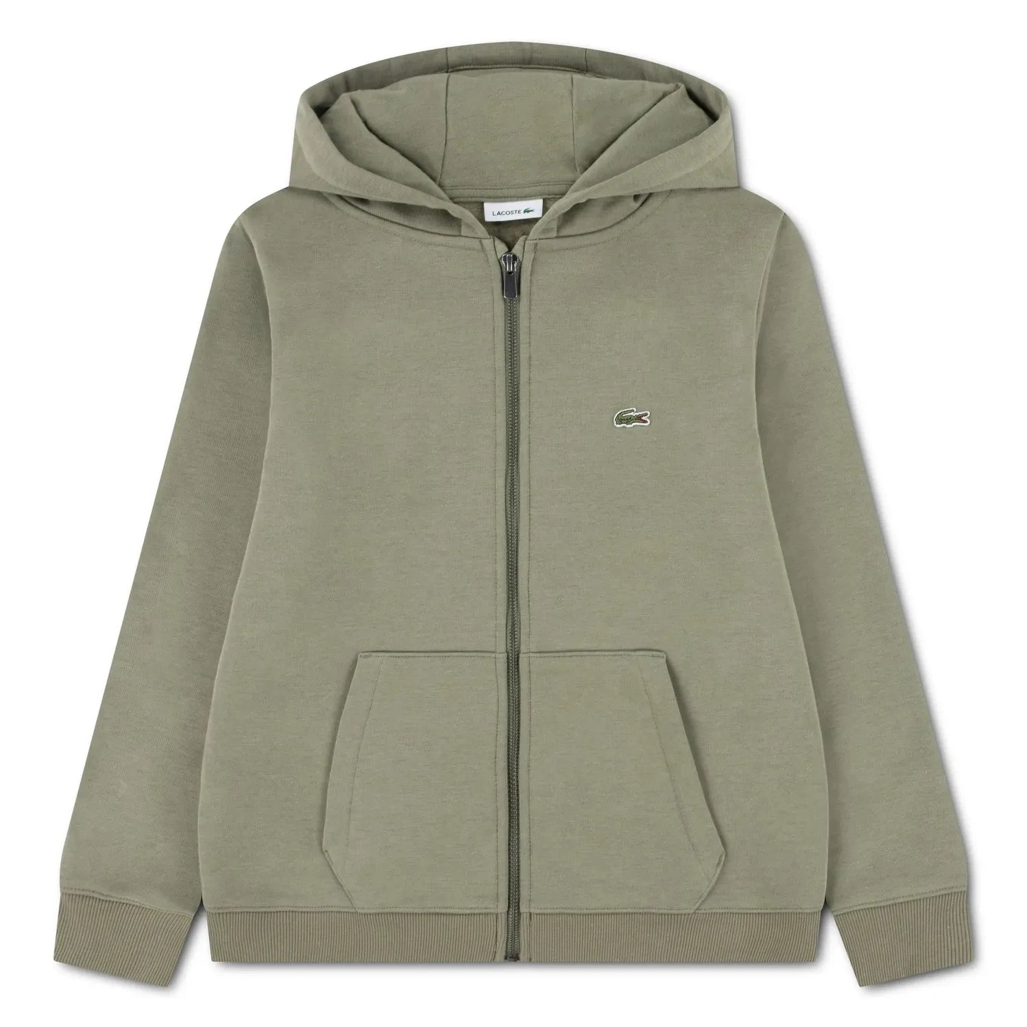 Lacoste - Logo Detaylı Fermuarlı Kapüşonlu Sweatshirt | Haki